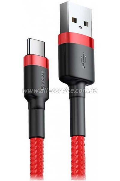 Дата кабель USB 2.0 AM to USB-C 2.0m 2A Red Baseus (CATKLF-C09) Дата кабель USB 2.0 AM to USB-C 2.0m 2A Red Baseus (CATKLF-C09)