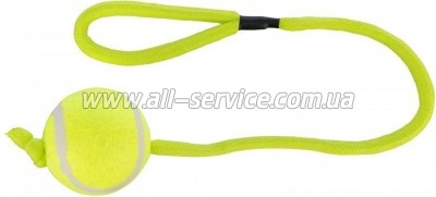 Игрушка для собак Trixie Мяч теннисный на веревке с ручкой 50 см d-6 см (4011905034799) Игрушка для собак Trixie Мяч теннисный на веревке с ручкой 50 см d-6 см (4011905034799)