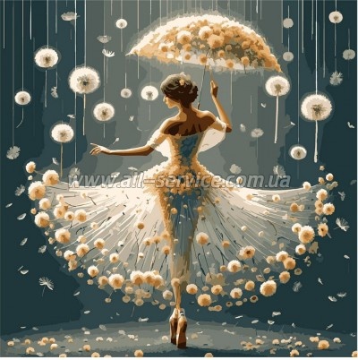 Картина по номерам Santi Танець з кульбабками, 40*40см, LED підсвітка (955072) Картина по номерам Santi Танець з кульбабками, 40*40см, LED підсвітка (955072)