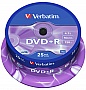  Verbatim DVD+R 4.7 GB/120 min 16x Cake Box 25 (43500) Silver