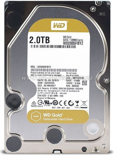 Винчестер 2TB Western Digital 7200RPM Gold (WD2005FBYZ) Винчестер 2TB Western Digital 7200RPM Gold (WD2005FBYZ)