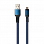   USB 2.0 AM to Micro 5P 1m flat nylon blue Vinga (VCPDCMFNB1B)