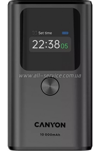 Батарея универсальная Canyon 10000mAh OnPower 130 TFT PD/ 30W Dark Grey (CNS-CPB130DG) Батарея универсальная Canyon 10000mAh OnPower 130 TFT PD/ 30W Dark Grey (CNS-CPB130DG)