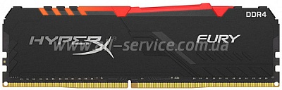  Kingston 16Gb DDR4 3200M Hz HyperX Fury Black RGB (HX432C16FB3A/16)