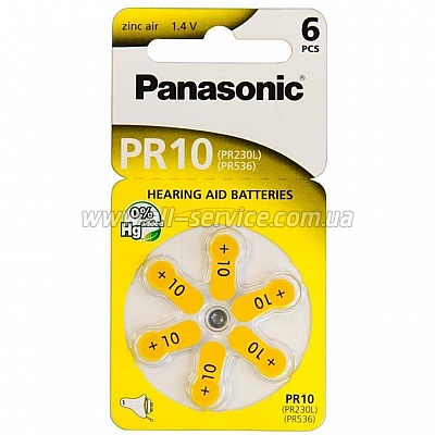     Panasonic PR10 / PR230 6BL Zinc Air (PR-230/6LB)