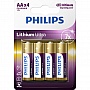  Philips Lithium Ultra AA BLI 4 (FR6LB4A/10)