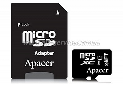   APACER microSDXC 64GB UHS-I U1 +  (AP64GMCSX10U1-R)
