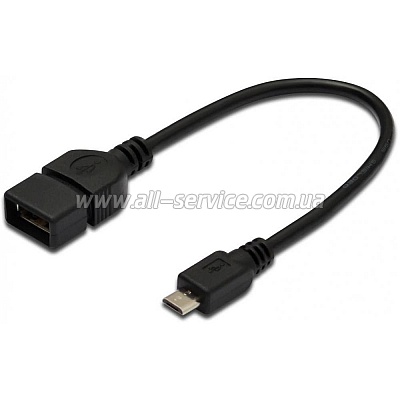  ASSMANN  USB 2.0 (AF/microB) OTG 0.2m black (AK-300309-002-S)
