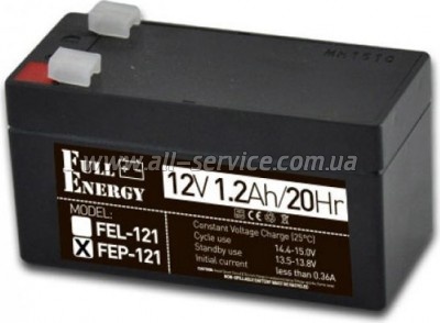Батарея аккумуляторная Full Energy 12V 1.2Ah (FEP-121) Батарея аккумуляторная Full Energy 12V 1.2Ah (FEP-121)