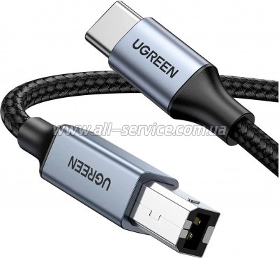Кабель для принтера USB-C 2.0 to BM 1.0m black Ugreen (45034) Кабель для принтера USB-C 2.0 to BM 1.0m black Ugreen (45034)