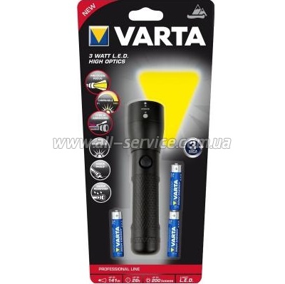  VARTA 3W LED High Optics Light 3AAA (18810101421)