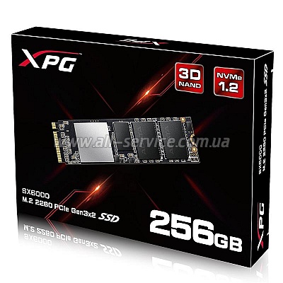 SSD  ADATA 256GB XPG SX6000 M.2 NVMe PCIe 3.0 x2 2280 3D TLC (ASX6000NP-256GT-C)