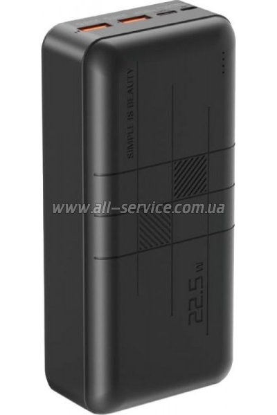 Батарея универсальная XO 30000mAh PD/ 20W Black (XO-PR189B / 29189) Батарея универсальная XO 30000mAh PD/ 20W Black (XO-PR189B / 29189)