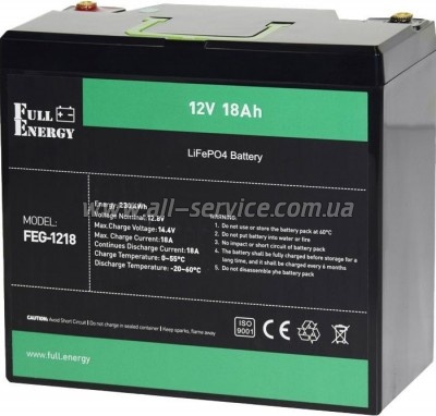 Батарея LiFePo4 Full Energy 12V 18Ah FEG-1218 (FEG-1218) Батарея LiFePo4 Full Energy 12V 18Ah FEG-1218 (FEG-1218)