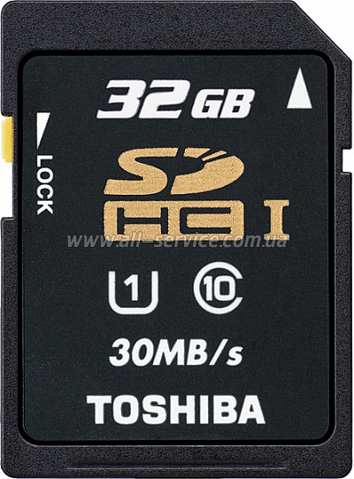   32GB TOSHIBA SDHC CLASS 10 UHS-I (SD-T032UHS1 (BL5)