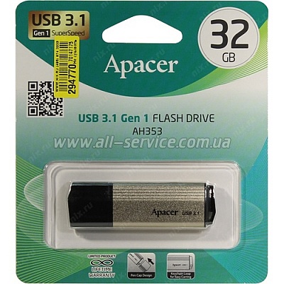  Apacer 32GB AH353 Champagne Gold RP USB3.0 (AP32GAH353C-1)