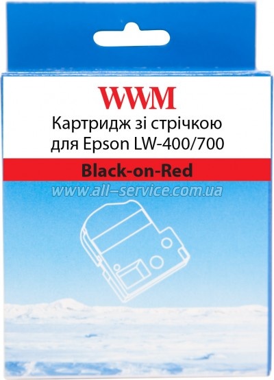 Картридж WWM для Epson LW-400/ 700 12mm х 8m Black-on-Red (WWM-SC12R) Картридж WWM для Epson LW-400/ 700 12mm х 8m Black-on-Red (WWM-SC12R)