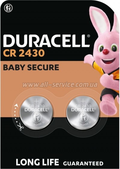 Батарейка Duracell CR2430 3V, 2шт. (5012262) Батарейка Duracell CR2430 3V, 2шт. (5012262)