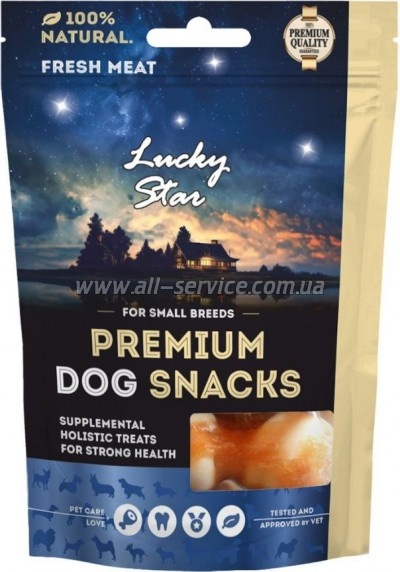 Лакомство для собак Lucky Star Мини косточки DENTAL CARE с курицей 65 г (4820281500602) Лакомство для собак Lucky Star Мини косточки DENTAL CARE с курицей 65 г (4820281500602)