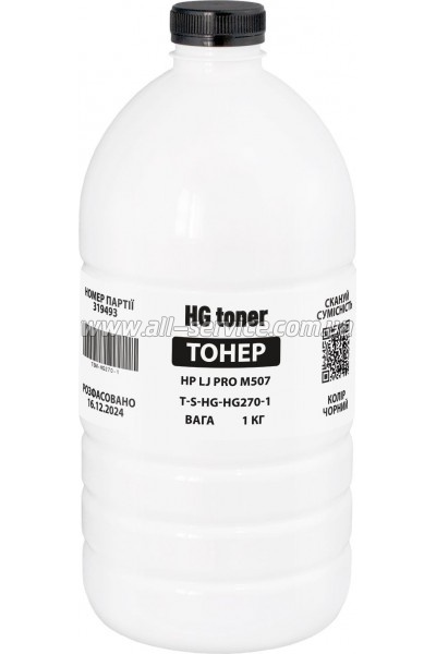 Тонер HG HP LJ M507 бутль 1000г (TSM-HG270-1) Тонер HG HP LJ M507 бутль 1000г (TSM-HG270-1)