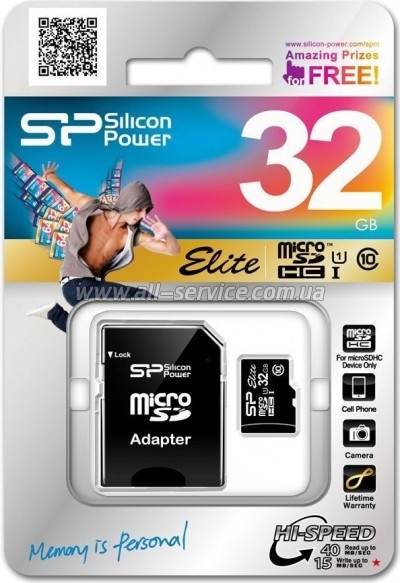 Карта памяти 32GB Silicon Power microSDHC Class 10 UHS-I Elite + адаптер (SP032GBSTHBU1V10-SP) Карта памяти 32GB Silicon Power microSDHC Class 10 UHS-I Elite + адаптер (SP032GBSTHBU1V10-SP)