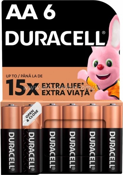 Батарейка Duracell AA MN1500 LR06 *6 (5007757) Батарейка Duracell AA MN1500 LR06 *6 (5007757)