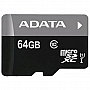   64GB ADATA microSDXC C10 UHS-I + MICRO READER (AUSDX64GUICL10-RM3BKBL)