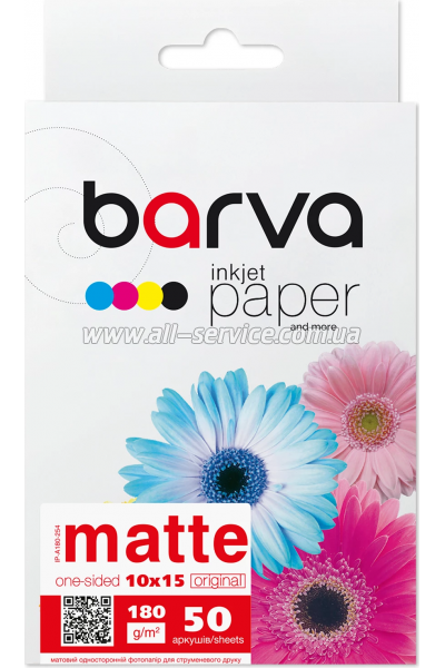 Фотобумага Barva Original Matte 180г/м 10x15 50л (IP-A180-254) Фотобумага Barva Original Matte 180г/м 10x15 50л (IP-A180-254)