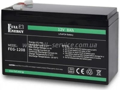Батарея LiFePo4 Full Energy 12V 8Ah FEG-128 (FEG-128) Батарея LiFePo4 Full Energy 12V 8Ah FEG-128 (FEG-128)