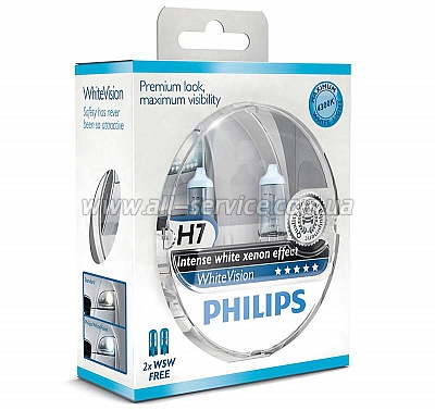   Philips H7 WhiteVision +60%, 4300K (12972WHVSM)