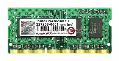  1Gb TRANSCEND JETRAM SODIMM DDR3, 1066Mhz Bulk (JM1066KSU-1G)