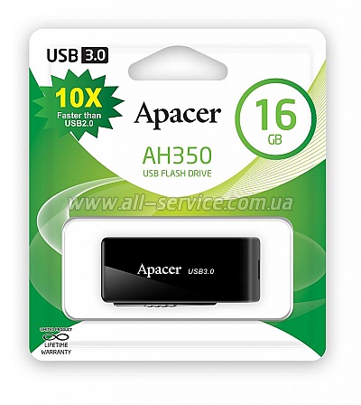  Apacer 16GB AH350 Black RP USB3.0 (AP16GAH350B-1)