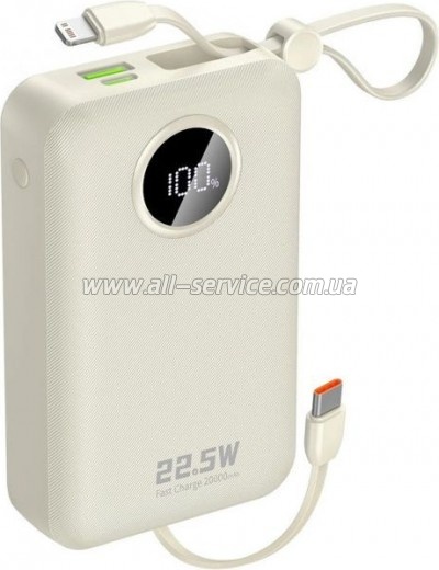 Батарея универсальная Dudao 20000mAh K14+ PD 22.5W White (6977196680023) Батарея универсальная Dudao 20000mAh K14+ PD 22.5W White (6977196680023)
