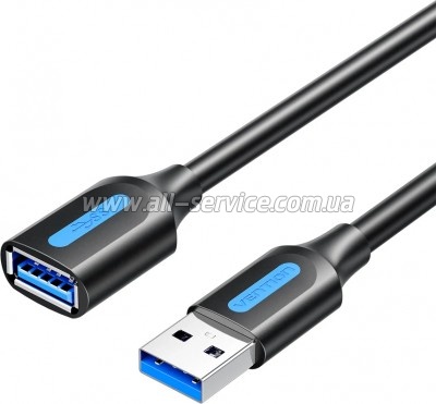 Дата кабель USB 3.2 AM/AF 2.0m 10Gbps PVC black Vention (CBOBH) Дата кабель USB 3.2 AM/AF 2.0m 10Gbps PVC black Vention (CBOBH)