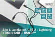 Дата кабель USB 2.0 AM to Lightning + Micro 5P + USB-C 1.0m charge only Digitus (AK-300160-010-S) Дата кабель USB 2.0 AM to Lightning + Micro 5P + USB-C 1.0m charge only Digitus (AK-300160-010-S)