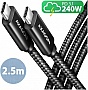 ���� ������ USB-C to USB-C 2.5m USB 2.0 PD 240W 5A black AXAGON (BUCM2-CM25AB)