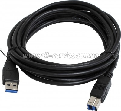 ������ ��� �������� USB 3.0 AM/BM 3.0m black Patron (CAB-PN-AMBM-USB3-30)