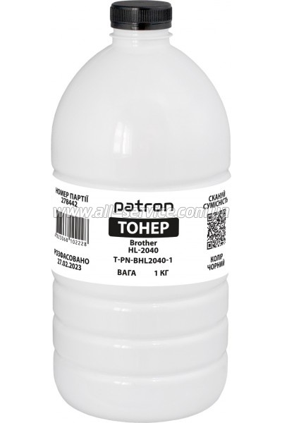 Тонер Patron Brother HL-2040 бутль 1кг (PN-BHL2040-1) Тонер Patron Brother HL-2040 бутль 1кг (PN-BHL2040-1)