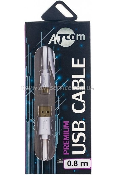���� ������ USB 2.0 AM to Micro 5P 0.8m white Atcom (16123)