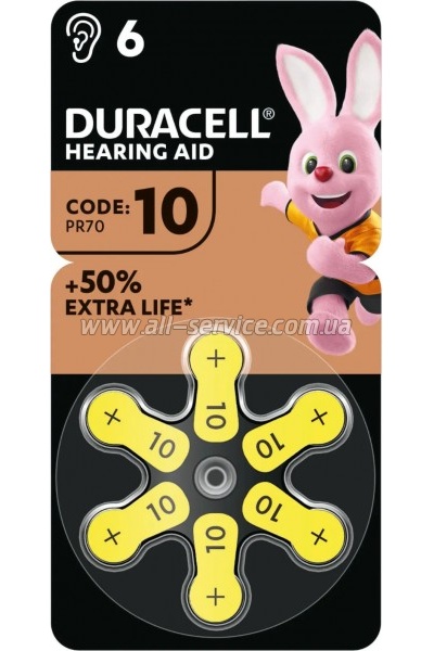 Батарейка для слухового аппарата Duracell P10 / PR536 Zinc Air * 6 (5007510/ 5011445) Батарейка для слухового аппарата Duracell P10 / PR536 Zinc Air * 6 (5007510/ 5011445)