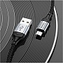 ���� ������ USB 2.0 AM to Micro 5P 1.0m 2.4A nylon X102 black HOCO (6942007608763)