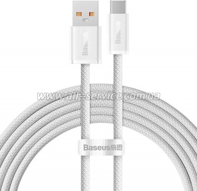 ���� ������ USB 2.0 AM to USB-C 2.0m 100W white Baseus (CALD000702)