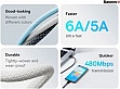 ���� ������ USB 2.0 AM to USB-C 2.0m 100W white Baseus (CALD000702)