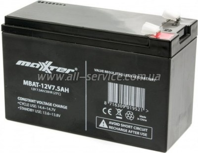 ������� � ��� Maxxter 12V 7.5Ah (MBAT-12V7.5AH)