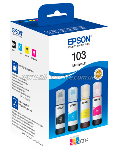   Epson 103 Epson L1110/ L3100/ L3150/ L5190 B/C/M/Y (C13T00S64A)