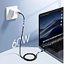 ���� ������ USB-C to USB-C 1.2m 60W braided black Choetech (XCC-1014)