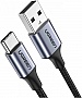 ���� ������ USB 2.0 AM to USB-C 0.25m 3A aluminum braid nickel plating black Ugreen (60124)