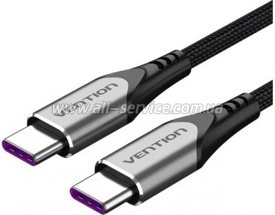 ���� ������ USB-C to USB-C 2.0m 5A aluminum gray Vention (TAEHH)