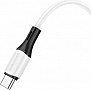 ���� ������ USB-C to USB-C 1.0m 3A 60W silicone BX79 white BOROFONE (6974443384819)
