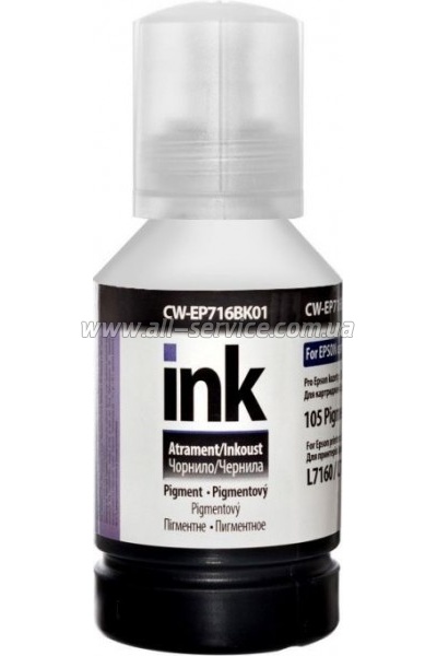  ColorWay Epson L7160/7180 140 Black Pigm. (CW-EP716BK01)